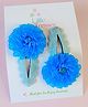 Little Tresses Set Of 2 Spiral Flower Snap On Hair Clip - Blue