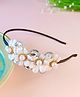 Little Tresses Pearl & Stone Detail Flower Appliqued Hair Band - White