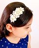 Little Tresses Pearl & Stone Detail Flower Appliqued Hair Band - Cream