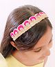 Little Tresses Peacock Design Embellished Hair Band - Rani Pink