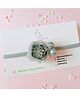 Little Tresses Pearl Cherry Ball Detail Twin Glittered Flower Appliqued Soft Stretchable Headband - Blue