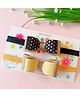Little Tresses Set Of 2 Shimmer Rectangular Layered Bow Embellished Stretchable Headband - Black & Yellow