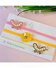 Little Tresses Set Of 3 Mini Butterflies & Flower Embellished Stretchable Headbands - Pink Yellow & Cream