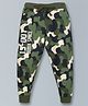 Plum Tree Seamless Camouflage Printed Outer Space Joggers - Green