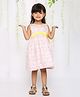 KID1 Sleeveless All Over Baby Elephant Printed Fit & Flare Bow Embellished Dress - Peach
