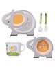 AKN TOYS Elephant Design Eco Friendly Bamboo Fiber Dinner Set for Weaning (Color & Design May Vary))