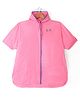 Babyhug Full Sleeves Calf Length Hooded  Raincoat Solid Colour Polka Dot Print- Pink