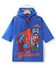 Babyhug Full Sleeve Calf Length Raincoat Avengers Print - Blue
