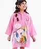 Babyhug Full Sleeves Hooded Barbie Graphics Raincoat - Pink