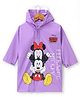 Babyhug Full Sleeve Calf Length Hooded Raincoat Mickey & Friends Print - Dark Purple