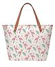 lycheebags Printed Canvas Tote Handbag - White