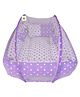 Toddylon Baby Bedding Set New Born Mattress with Mosquito Net Polka Dot Printed  - Purple