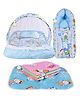 Kwitchy New Born Baby Bedding Set Combo Mattress with Net Sleeping Bag - Blue