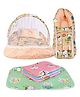 Kwitchy New Born Baby Bedding Set Combo Mattress with Net Sleeping Bag - Orange