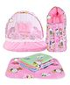 Kwitchy New Born Baby Bedding Set Combo Mattress with Net Sleeping Bag - Pink