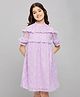 Stylo Bug Half Sleeves Frilled Lace Dress - Purple