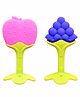 DOMENICO Baby Silicone Teether Apple & Grapes Pack Of 2  - Pink & Purple