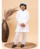 JBN Creation Eid Theme Full Sleeves Solid Kurta & Pyjama With Cap Set - White
