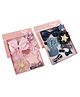 Yellow Bee Pack Of 20 Fabric & Metal Fashionable Flower Star Applique Hair Clips - Blue Pink