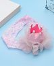 Yellow Bee Shimmer Crown Detail Lace Floral Embroidered Headband - Pink