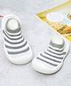 Yellow Bee Stripes Shoe Socks - Grey