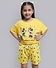 Kidsville Half Sleeves Mickey & Friends Printed Top & Shorts - Yellow