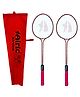 Airic Stylish Xtreme Double Shaft Set with Cover for Leisure Purpose Badminton Kit - Red