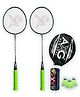AXG NEW GOAL Scratch Resistant A 2000 Badminton Racquets Set Of 2 with 3 Plastic Shuttles - Green