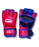 AXG NEW GOAL Premium PU Leather Mma Ufc Hybrid Grappling Gloves With Double Velcro Closure Martial Art Gloves -Red & Blue