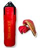Axg New Goal Durable 3 Feet Punching Bag With Solid Hybrid Gloves Boxing Kit- Red