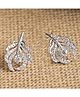 CLARA 925 Sterling Silver Rhodium Plated Swiss Zirconia Nusa Earrings with Screw Back - Silver