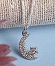 CLARA 925 Sterling Silver Rhodium Plated Swiss Zirconia Moon Star Pendant Chain Necklace - 3.4 g