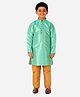 P-MARK Full Sleeves Seamless Motif Design Detailed Kurta With Pyjama - Green