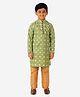 P-MARK Full Sleeves All Over Paisley Motif Printed Kurta With Pyjama - Green