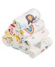 Elementary Reusable Muslin Cotton Square Nappy Set Large Pack of 4 - Multicolor (Assorted Designs)