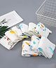 Elementary Reusable Muslin Cotton Square Nappy Set Large Pack of 4 - Multicolor (Assorted Designs)