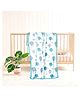Elementary 100% Organic Muslin Cotton Reversible Baby Dohar Hot Air Balloon Print - Blue