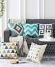 Elementary Fine Polyester Cushion Covers Abstract Theme Pack of 5 - Blue