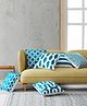 Elementary Plush Cotton Abstract Cushion Covers Pack of 6 - Aqua