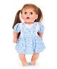 Speedage Doll Leaf Print Dress White Blue - 30 cm