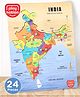Play Nation India Map Wooden Peg Puzzle - 24 Pieces| Educational and Learning Montessori Knob and Peg Puzzle for Kids| Learn Indian States & Union Territories| BIS Certified| 3 Years+