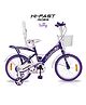 Hi-Fast 16T Bicycle with Storage Basket and Training Wheels - Purple