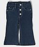 Mi Arcus 91% Cotton & 9% Lycra Solid  Flared  Jeans -  Navy Blue
