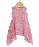 Creative Kids Sleeveless Butterfly Print High Low Dress - Pink