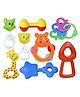 Enorme Non-Toxic Multi Colored BPA Free Baby Rattle Toys for Kids - Pack of 8 Pcs