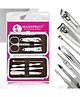 Majestique 7 in 1 Manicure Kit FN318 with Nail Clippers Scissors Peeling Knife Travel Case - Silver