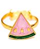 VidushiAastha Silver Melon Ring - Golden