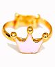VidushiAastha Silver Crown Ring - Golden