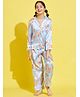 Cherry & Jerry Full Sleeves Hot Air Balloon Printed Night Suit - Blue