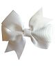 Akinos Kids Double Bow Flower Shape Applique Hair Clip - White